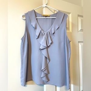 Womens ruffle sleeveless blouse